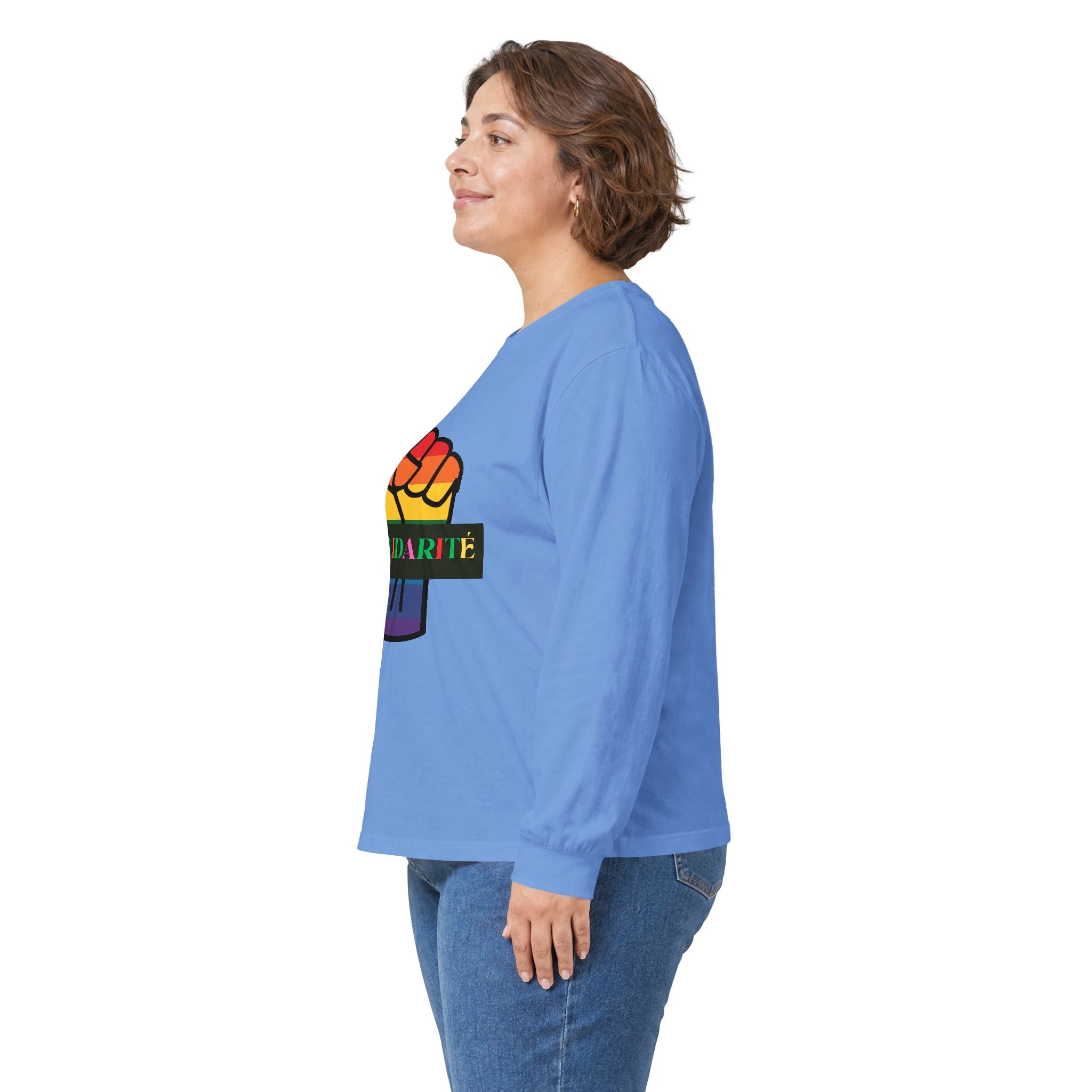 Solidarity Rainbow Fist Long Sleeve Tee