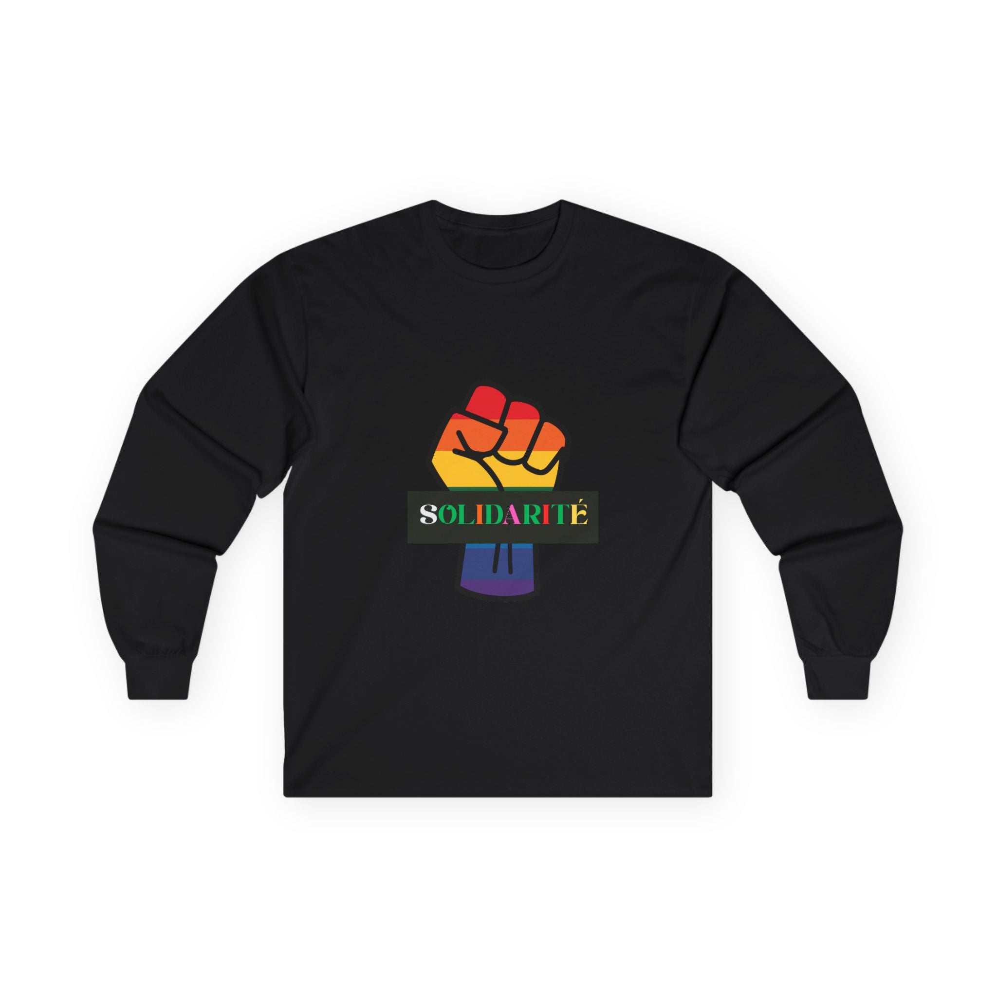 Solidarity Rainbow Fist Long Sleeve Tee