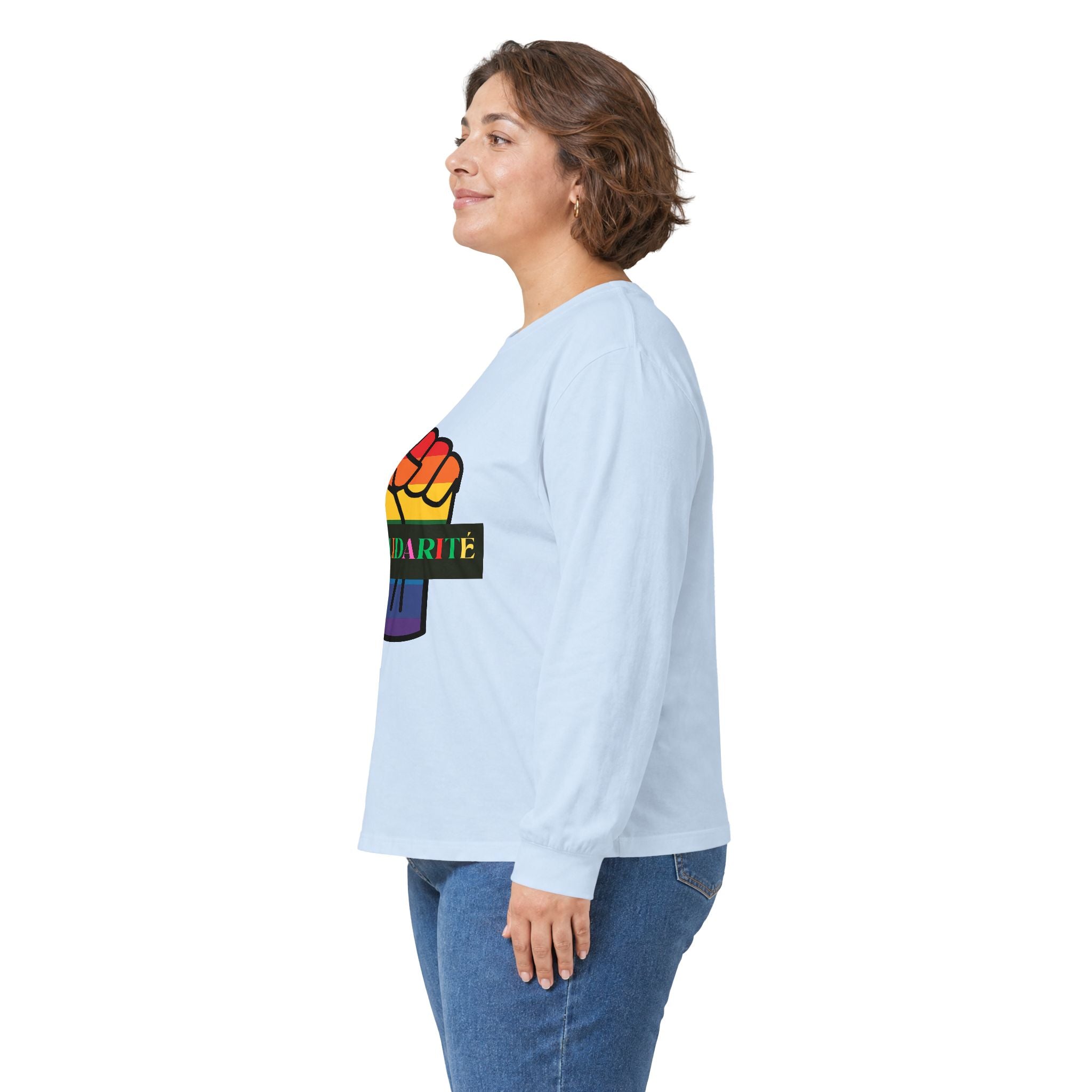 Solidarity Rainbow Fist Long Sleeve Tee