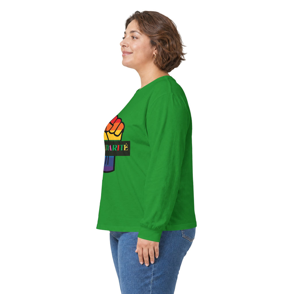 Solidarity Rainbow Fist Long Sleeve Tee