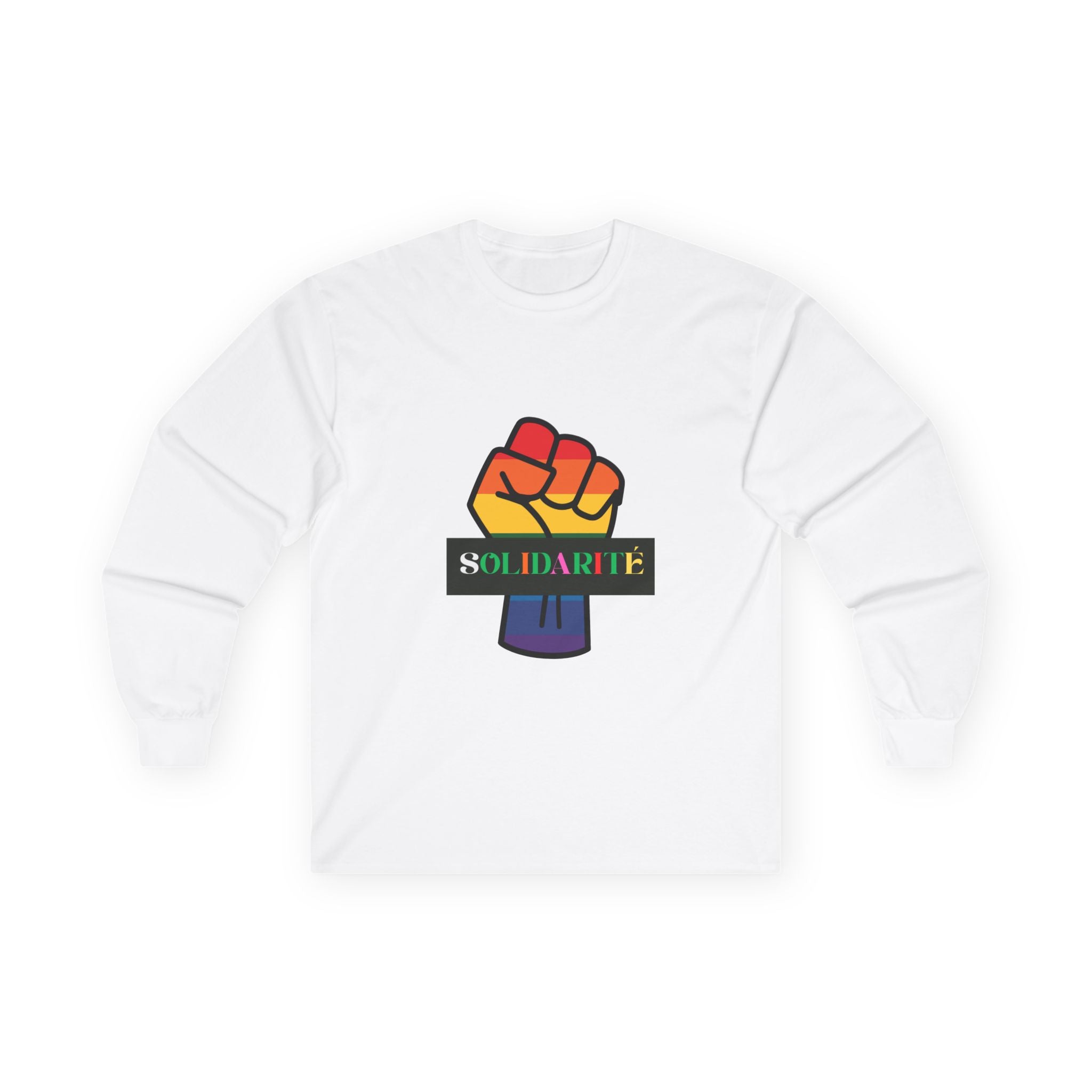 Solidarity Rainbow Fist Long Sleeve Tee