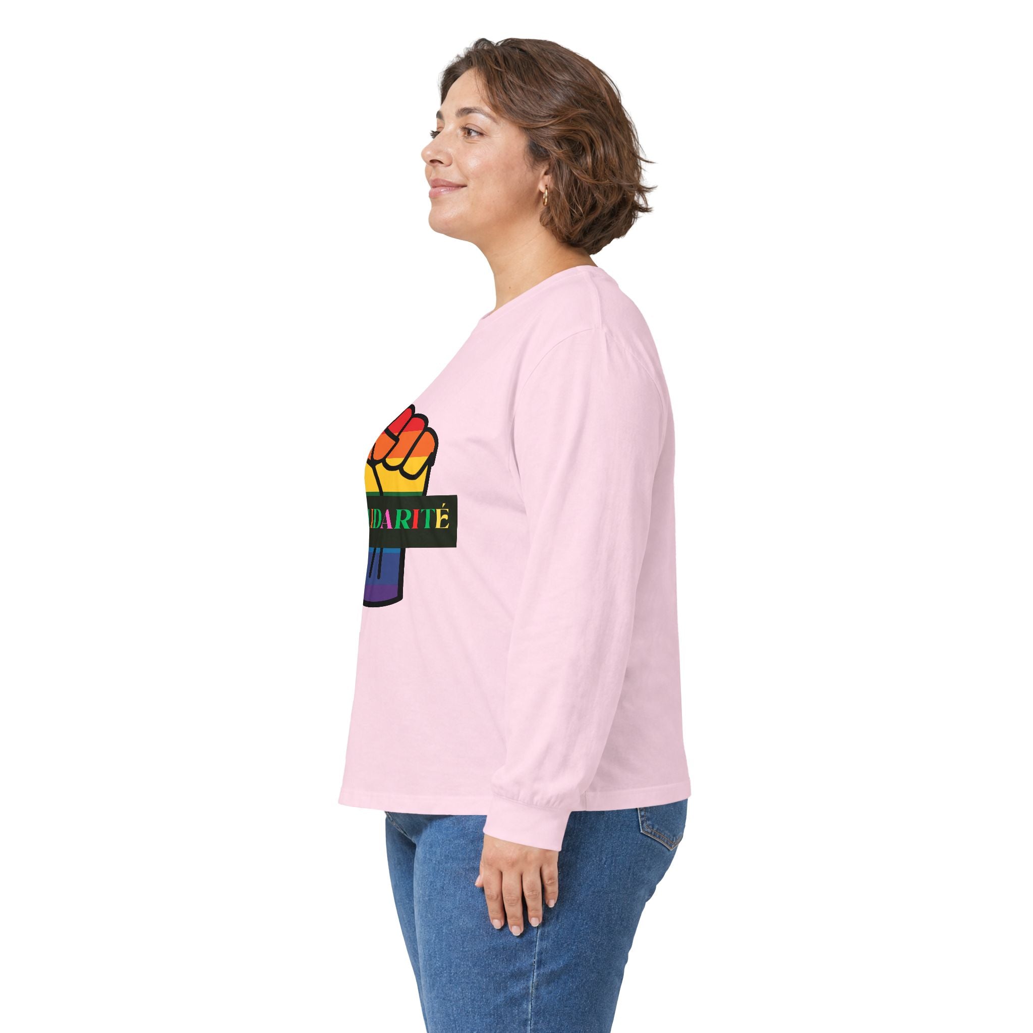 Solidarity Rainbow Fist Long Sleeve Tee