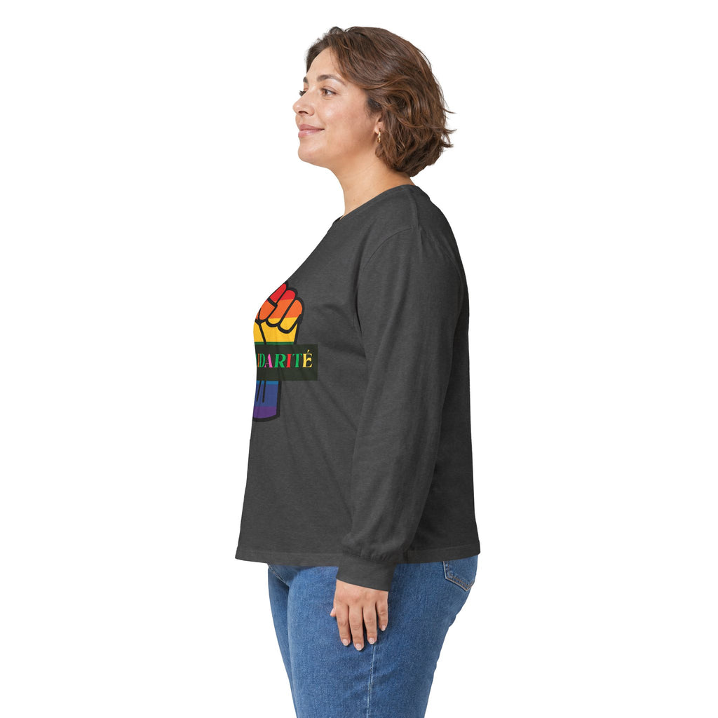 Solidarity Rainbow Fist Long Sleeve Tee